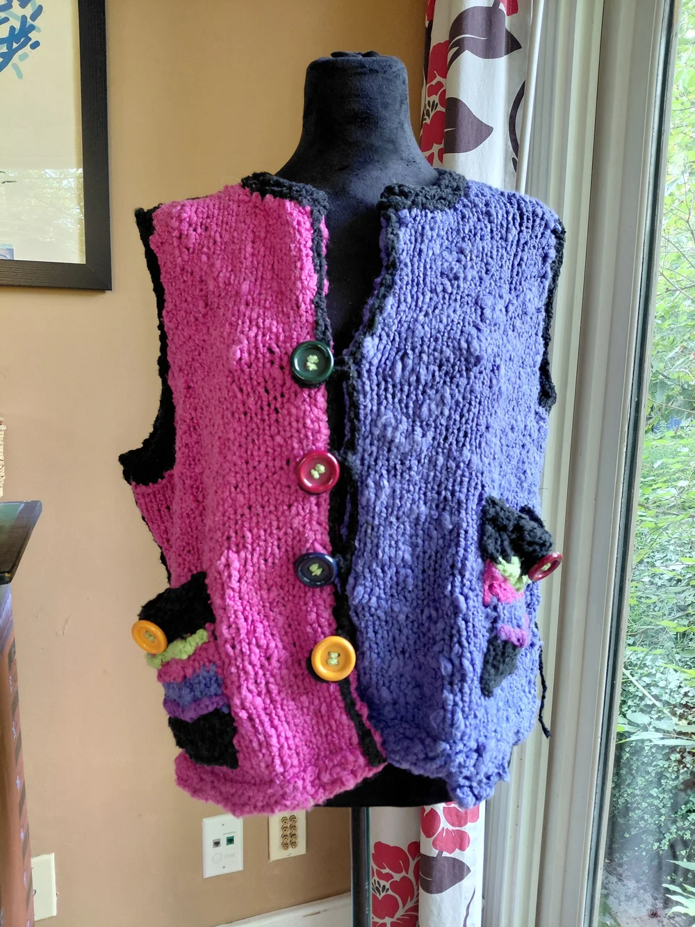 Handknit One-of-a-kind Chunky Cotton Cardigan